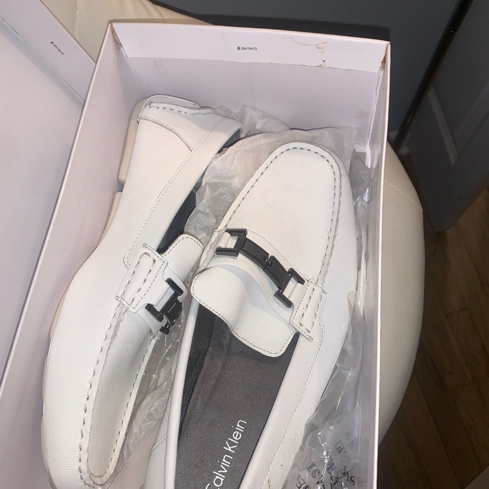 Calvin Klein White Loafers